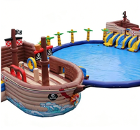 Toboggan aquatique gonflable sur le thème de la plage d'été pour enfants, équipement d'amusement pour parc aquatique commercial, équipement de jeu estival incontournable