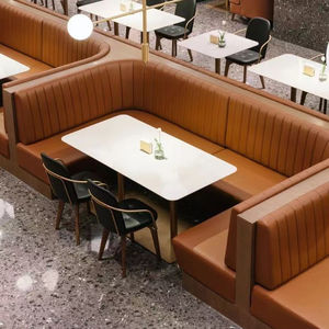 Muebles para Proyectos Hoteleros MORE DESIGN, Sofá Seccional de Terciopelo para Cafetería, Bar, Hamburguesería, KTV, Club, Restaurante - Product Image 4