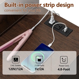 Moderno Espejo con Iluminación LED, Tocador con Cajones <span class=keywords><strong>de</strong></span> Madera y Enchufe, Mesa <span class=keywords><strong>de</strong></span> <span class=keywords><strong>Maquillaje</strong></span> para Dormitorio o Baño - Product Image 6