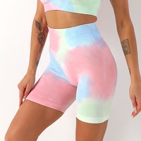 Short de sport pour femme, pantalon de jogging taille haute, Push Up, Short de Gym, course à pied, Yoga, respirant, cyclisme, Tie dye