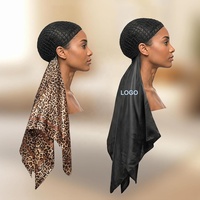 Bonnet enveloppant 2-en-1 personnalisé avec logo et foulard pour une routine de soin capillaire sans chaleur en soie, durable et confortable, facile à utiliser