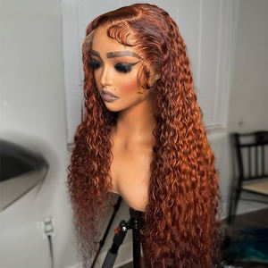 <span class=keywords><strong>Parrucca</strong></span> frontale in pizzo trasparente <span class=keywords><strong>parrucca</strong></span> di capelli umani ricci color <span class=keywords><strong>castano</strong></span> di zenzero parrucche di pizzo al cioccolato per donne nere - Product Image 4