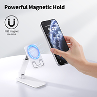 Accessoires pour téléphone Support magnétique universel pour téléphone en ABS PC avec fente pour carte Supports de téléphone pliables pour une utilisation sur le bureau Emballage en boîte