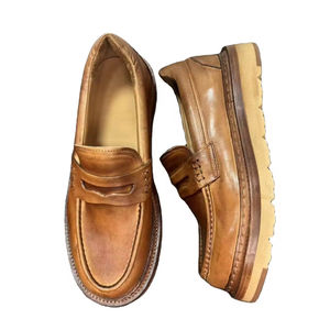 Роскошные мужские туфли Goodyear, коричневые туфли из натуральной кожи с заостренным носком, без застежки, для офиса или зимнего сезона - Product Image 2