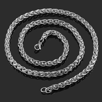 Collier chaîne en acier inoxydable de type Rolo rond de 3/4/5/6/7/8 mm pour hommes et femmes, collier en métal couleur argent, accessoires de bijoux