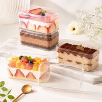 Vente en gros d'usine, boîte à dessert transparente en PS multi-tailles, boîte à gâteau, boîte à biscuits pour la décoration de desserts, emballage de gâteaux