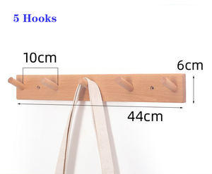 Usine <span class=keywords><strong>Spot</strong></span> rustique en bois de hêtre massif porte-manteau mural 3 à 6 crochets porte en bois de luxe cintres muraux - Product Image 5