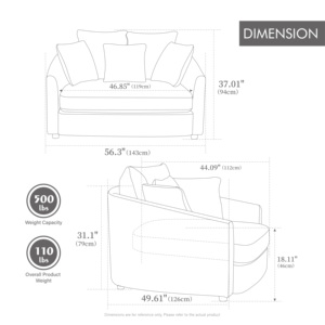 Fauteuil de <span class=keywords><strong>lecture</strong></span> rembourré en forme de baril avec siège profond pour salon - Product Image 6