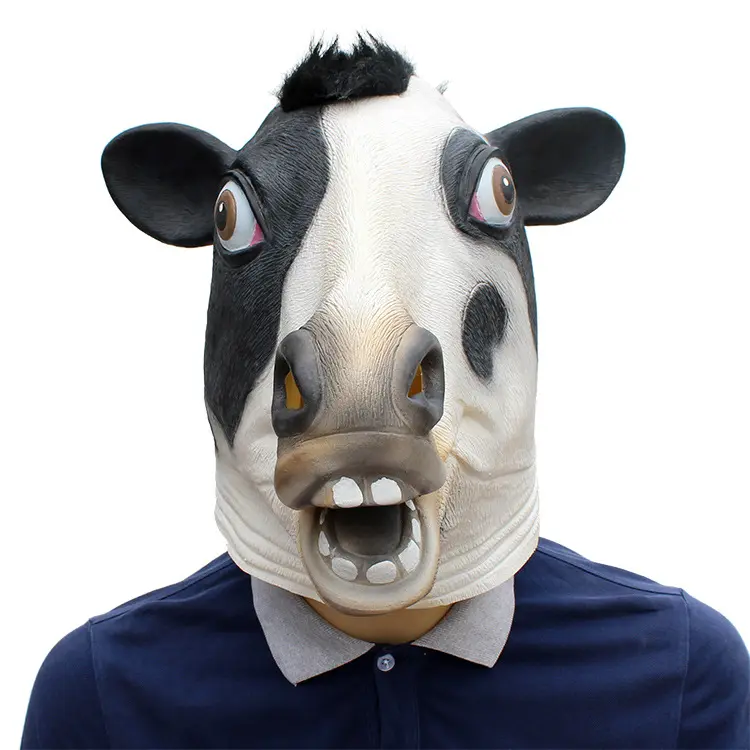 かわいい牛マスク誕生日パーティー用品面白い動物マスク漫画キッズパーティードレスアップコスチューム動物園ジャングルマスクコスプレ装飾
