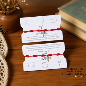 Pulsera con Dije del Zodiaco de Aries, Cordón Rojo, Acero Inoxidable, Hecha a Mano, Regalo Unisex, Estilo Vintage - Product Image 3