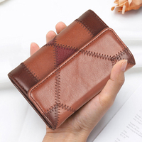 Dompet Wanita Kulit Asli RFID Blocking Model Lipat Tiga, Tas Tangan Kecil, Clutch Kulit Sapi, Tempat Kartu, Promo Hot Sale