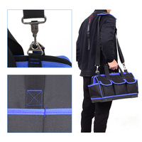 Sac à outils électrique de 18 pouces étanche Oxford 600D de couleur bleue avec fond en plastique