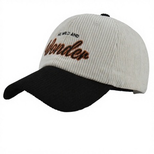 Gorra de béisbol de pana de alta calidad, 6 paneles, ajustable, estilo deportivo, para papá, estilo urbano, venta al por mayor común - Product Image 3