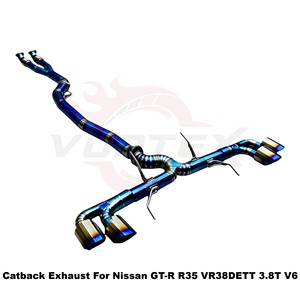 ระบบท่อไอเสียแบบตรง Vortex Blue Burnt Titanium ขนาด 102 มม. สำหรับ Nissan GT-R R35 VR38DETT 3.8T V6 ชุดแต่งเพิ่มสมรรถนะแบบติดตั้งได้โดยตรง - Product Image 3