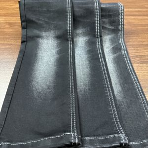 Tissu denim sergé extensible Lizhi NOIR en rouleaux, recyclé, résistant à l'abrasion et respirant pour vêtements de garçons et filles, et usage domestique - Product Image 2