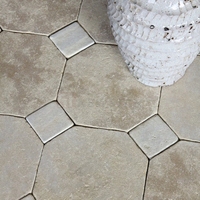 Carreaux de sol en pierre calcaire à texture naturelle Newstar pour villas, gîtes, intérieur et extérieur, mosaïque hexagonale en pierre calcaire