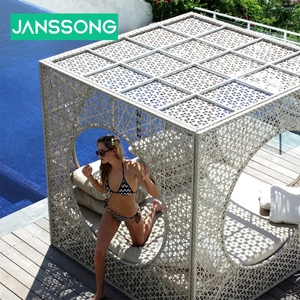 Hôtel extérieur creux chaise longue cadre en aluminium fait à la main rotin <span class=keywords><strong>cabane</strong></span> de plage étanche à séchage rapide canapé-<span class=keywords><strong>lit</strong></span> extérieur - Product Image 5