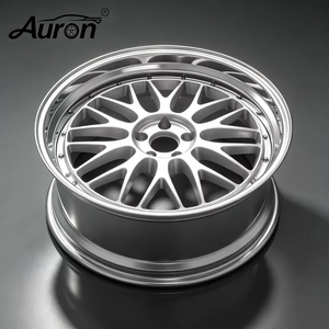 Jante en alliage d'aluminium Auron 5.25x17 Noir brillant avec rayons rouges, 2 pièces moulées, pour voiture de tourisme, mise à niveau et rénovation, vente en gros, nouveauté - Product Image 3