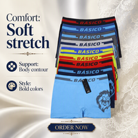 Vente en gros de nouveaux boxeurs personnalisés en fibre de polyester sans couture à haute élasticité pour hommes confortables à taille moyenne