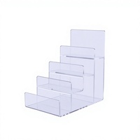 Présentoir rectangulaire moderne et durable en acrylique poli à 5 couches, type sur pied, étagère transparente pour portefeuilles et cartes de vœux