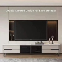Meuble italien écologique, durable, minimaliste, moderne, en bois massif, modèle 2026, SZ 009 #   Meuble TV de rangement pour salon, couleur café