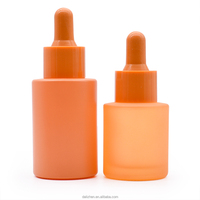 Flacon compte-gouttes plat en verre violet foncé de luxe 20ml 30ml Emballage cosmétique Soins de la peau Huile essentielle pour barbe et cheveux Sérum Gouttes pour les yeux