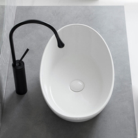 Évier de jardin en céramique blanche de Chine, lavabo minimaliste, lavabos de salle de bain design