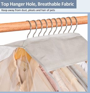 Sacs de vêtement transparents <span class=keywords><strong>pour</strong></span> accrocher des sacs de costume de vêtements <span class=keywords><strong>pour</strong></span> la couverture de vêtements de stockage de garde-robe avec fermeture à glissière - Product Image 5