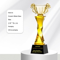 Trophée en cristal à dégradé de couleurs, colonne torsadée créative, récompense pour employé de l'année, compétition de badminton, souvenir de retraite