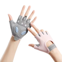 Guantes de Gimnasio de Medio Dedo Antideslizantes para Fitness y Deportes, con Palma Acolchada de Silicona, Protección Anti-Impacto y Transpirables para Levantamiento de Pesas