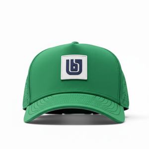 Casquette de baseball classique à 5 panneaux, imperméable, respirante, à séchage rapide, avec patch en caoutchouc personnalisé, performance OEM, pour les sports de plein air - Product Image 2