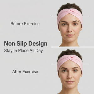<span class=keywords><strong>Bandeau</strong></span> extra large antidérapant <span class=keywords><strong>pour</strong></span> <span class=keywords><strong>femme</strong></span> style bohème, élastique, coloré, avec logo personnalisé, accessoire capillaire torsadé, vente en gros <span class=keywords><strong>pour</strong></span> usage quotidien - Product Image 4