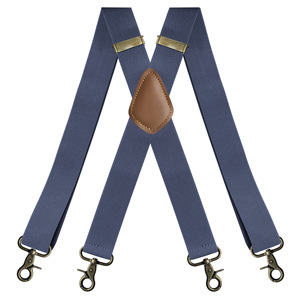 Bretelles vintage pour hommes, <span class=keywords><strong>travail</strong></span>, robustes, grandes et hautes, 3,5 cm de large, en forme de X, 4 crochets à pression en bronze, réglables, élastiques, pour pantalon - Product Image 4