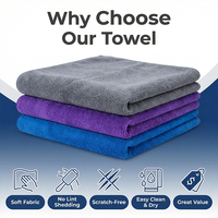 Serviette en microfibre ultra-fine tissée en nano-suède, séchage rapide, densité supérieure, tissu régulier, performance lisse sans traces, entretien automobile