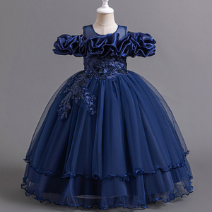 Robe de soirée en tulle moelleux à une épaule pour filles, vente en gros, robe de cérémonie pour enfants, robe de spectacle pour enfants - Product Image 1