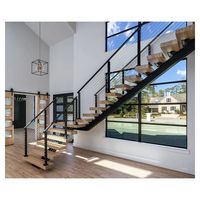 Prima 2024 Haute Qualité Prima Pas Cher Conception Dalle De Noyer Granit Loft Intérieur Pliant Bois Escaliers Flottant et Escaliers Droits Escalier