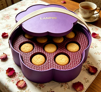 Boîte cadeau en papier écologique haut de gamme, à clapet, avec dorure à chaud, personnalisée, rigide, pour emballage alimentaire, de snacks et de produits festifs