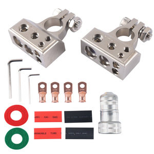 Silver Car Audio <b>Battery</b> <b>Terminal</b> Kit With Accessories For Vehicle Electrical Connection - Product Image 1