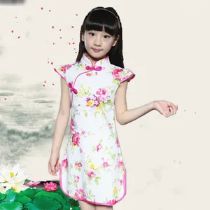 Cheongsam chino de verano para niños, vestido chino tradicional para niñas, disfraces de qipao para niños