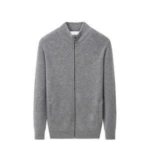 GUOOU 100% cashmere uomo cardigan full zipper coat cashmere maglione uomo