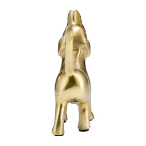 Scultura di Cane Urlante in Metallo con Finitura Dorata, Ornamento Decorativo per Soggiorno, Ufficio e Bagno - Product Image 4
