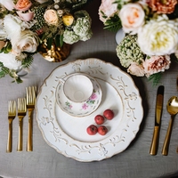 XiangJin Assiettes de dîner en plastique blanc de luxe écologiques de 330mm Vaisselle de cuisine d'hôtel de haute qualité Pack de conception de mariage