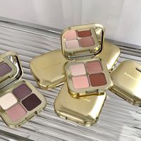 Palette de fards à paupières miniatures en gros, 4 couleurs, pailletés, métalliques, sans talc, résistants à la transpiration, faible MOQ, personnalisables