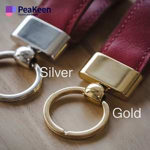 Fabricante al por mayor llavero logotipo personalizado colorido cuero auténtico llavero personalizado - Product Image 2