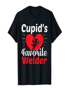 T-Shirt 'Il Preferito di Cupido' per San Valentino, Maglietta da Uomo a Maniche Corte in Cotone Stampato, Casual con Collo Tondo, Vestibilità Regolare in Jersey Lavorato a Maglia - Product Image 1