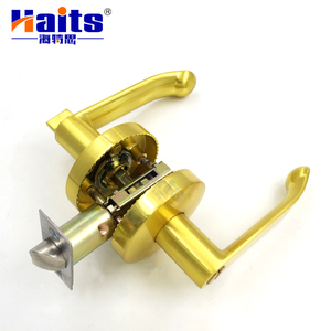 Ensemble de poignées de porte en alliage de zinc avec rosette ronde et <span class=keywords><strong>cylindre</strong></span> pour portes intérieures et extérieures - Product Image 1