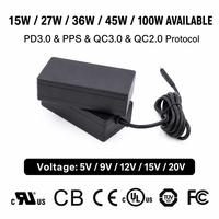 Adaptateur secteur 80-264V 47-63Hz, sortie 5V 9V 12V 15V 20V 1A 2A 3A, unité d'alimentation 15W 27W 36W 45W 100W AC DC pour serrure électrique, alimentation CCTV