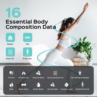 Balance de salle de bain numérique de haute précision avec fonction IMC en verre trempé WIFI Analyseur international Mode Capacité de poids de 180kg