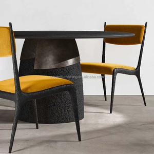 Cao cấp sang trọng sợi thủy tinh bàn ăn kiểu dáng đẹp màu đen bàn tròn với kết cấu cơ sở cho cao cấp Nhà khách sạn FRP bảng - Product Image 5