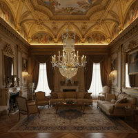 Lustres classiques de luxe en or rétro de style français pour la maison de l'église empire lustre de luxe lampe classique